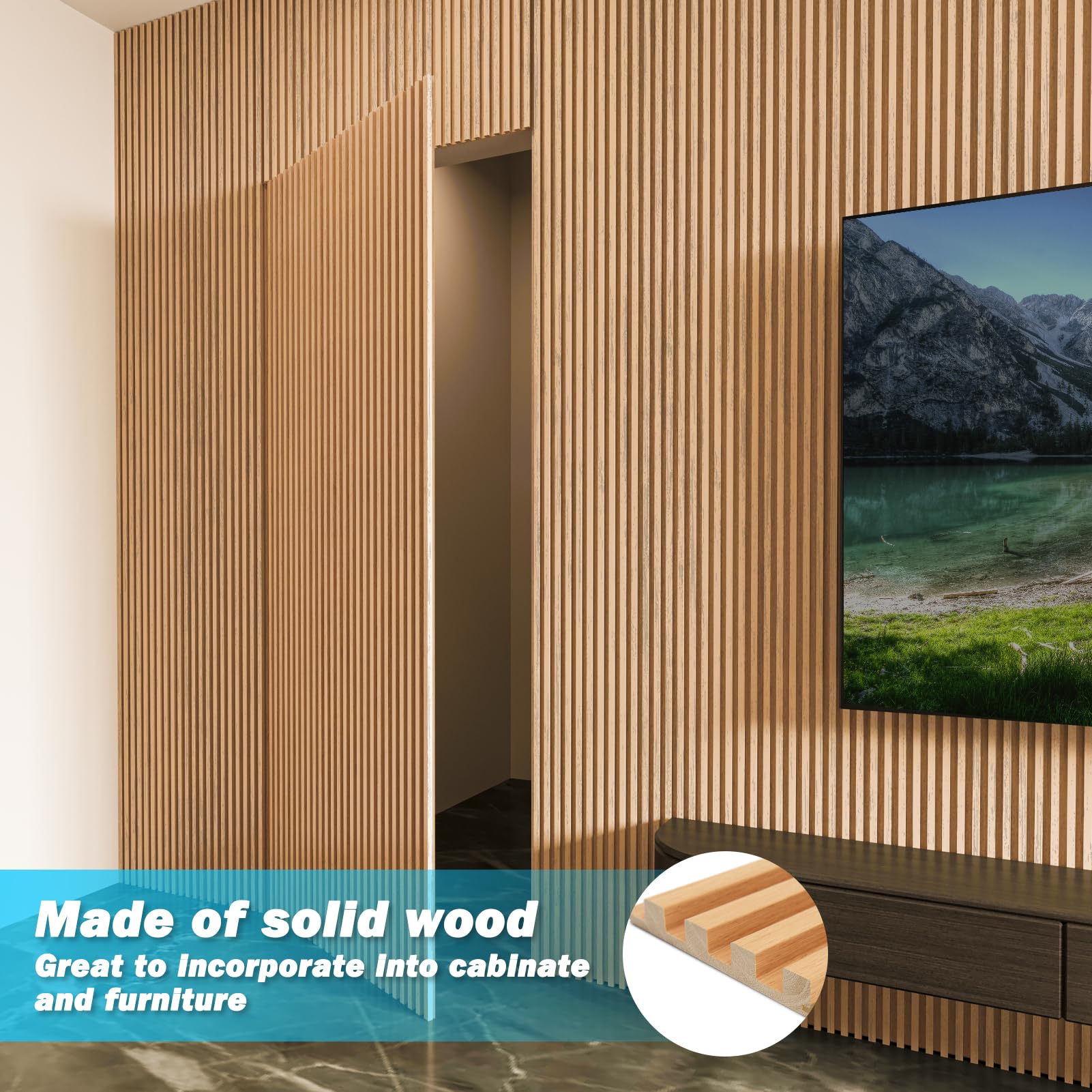 Art3d end-trim oak edge cap for clean panel finishes