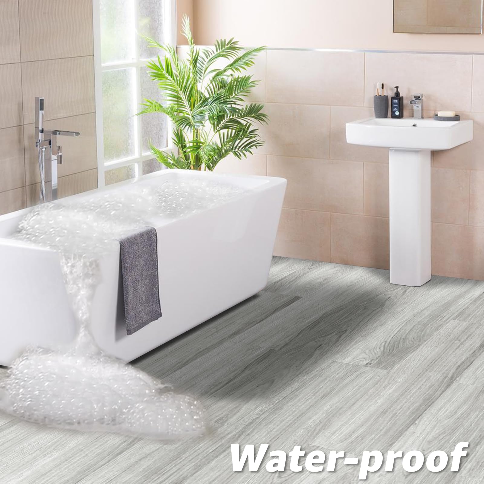 Art3d fire-resistant LVT tile adds safer features to living rooms and kitchens.