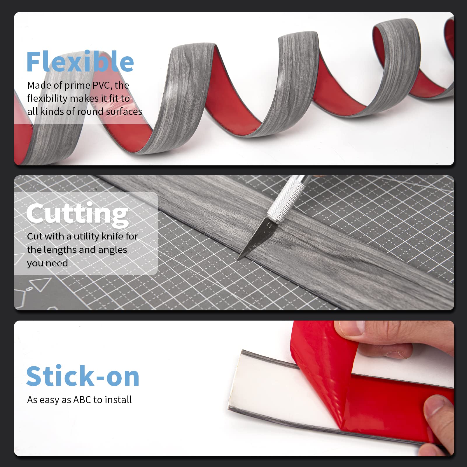 Art3d floor gap cover strip gray hides uneven edges in living spaces