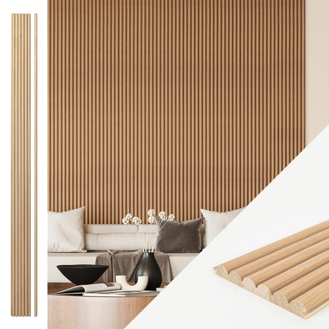 Art3d fluted wood panel on wall highlighting beaded oak texture for contemporary decor
