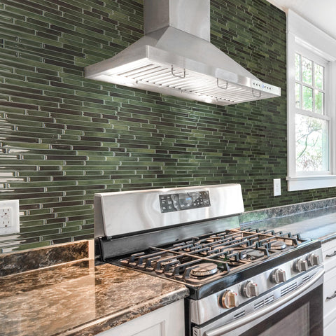 Art3d green backsplash creates a fresh focal point in any room
