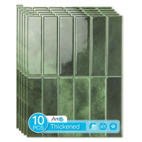 Art3d green peel-stick backsplash tile with easy alignment for fast kitchen makeover.