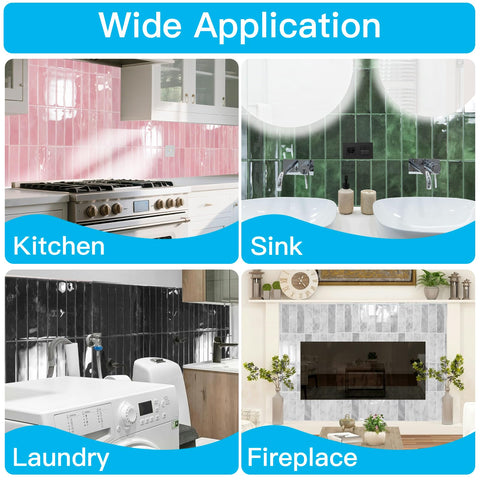 Art3d green peel-stick backsplash tile easy to remove without wall damage.