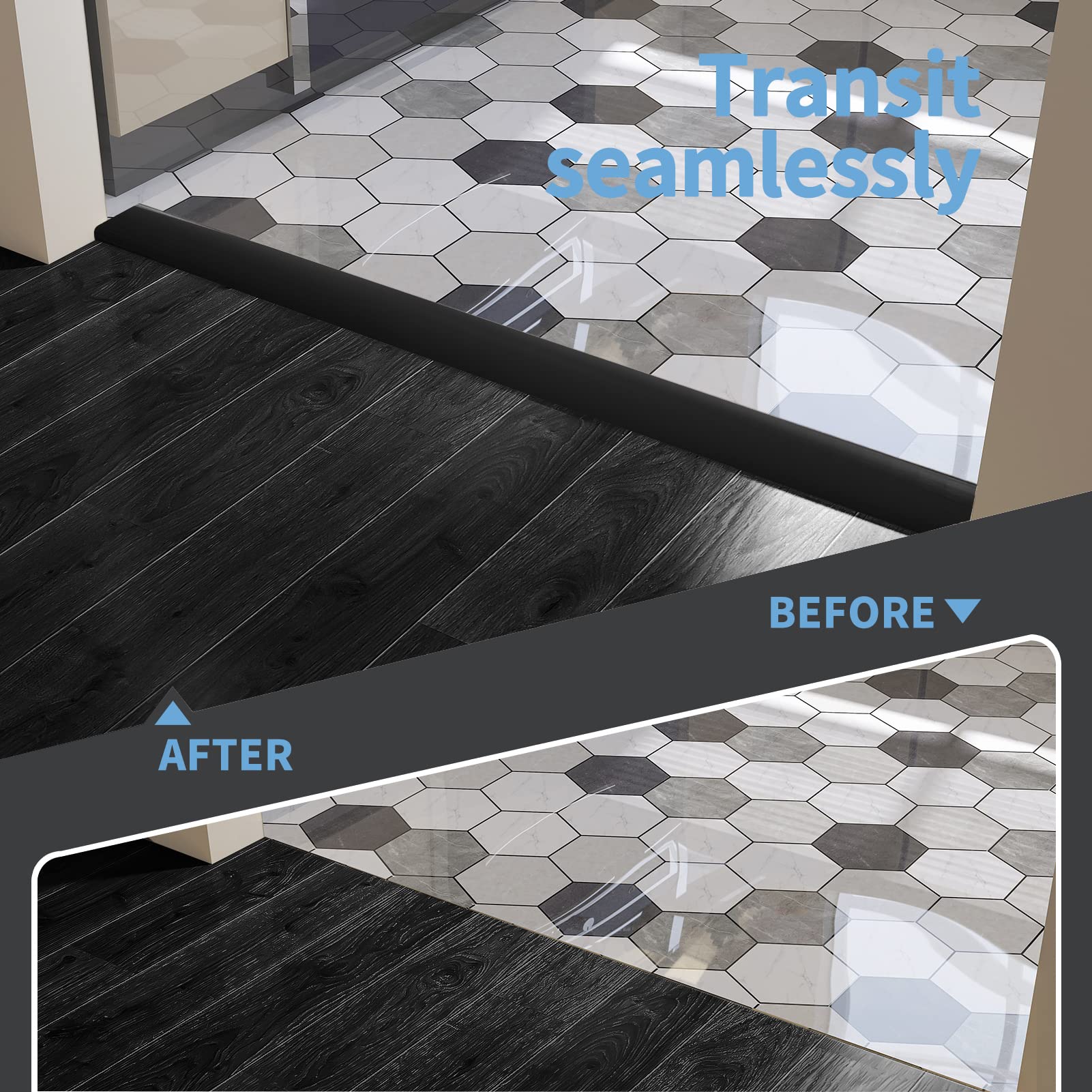 Art3d laminate floor joiner strip creates tidy floor transitions