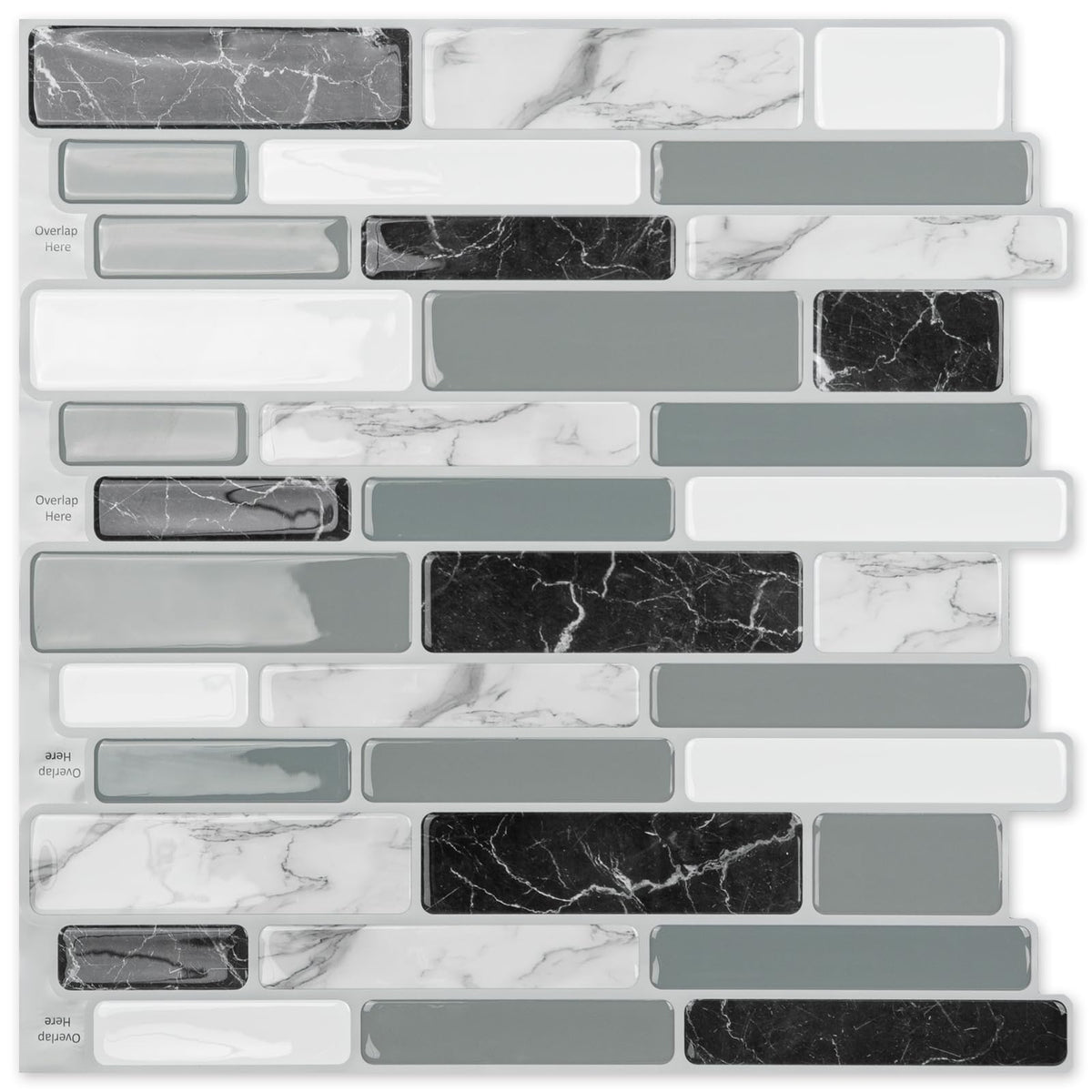 Art3d marble grey peel-and-stick tile texture for kitchen backsplash