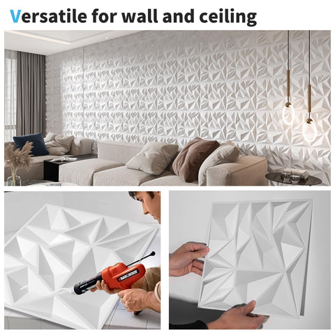 Art3d modern accent wall panel adds contemporary flair to living room.