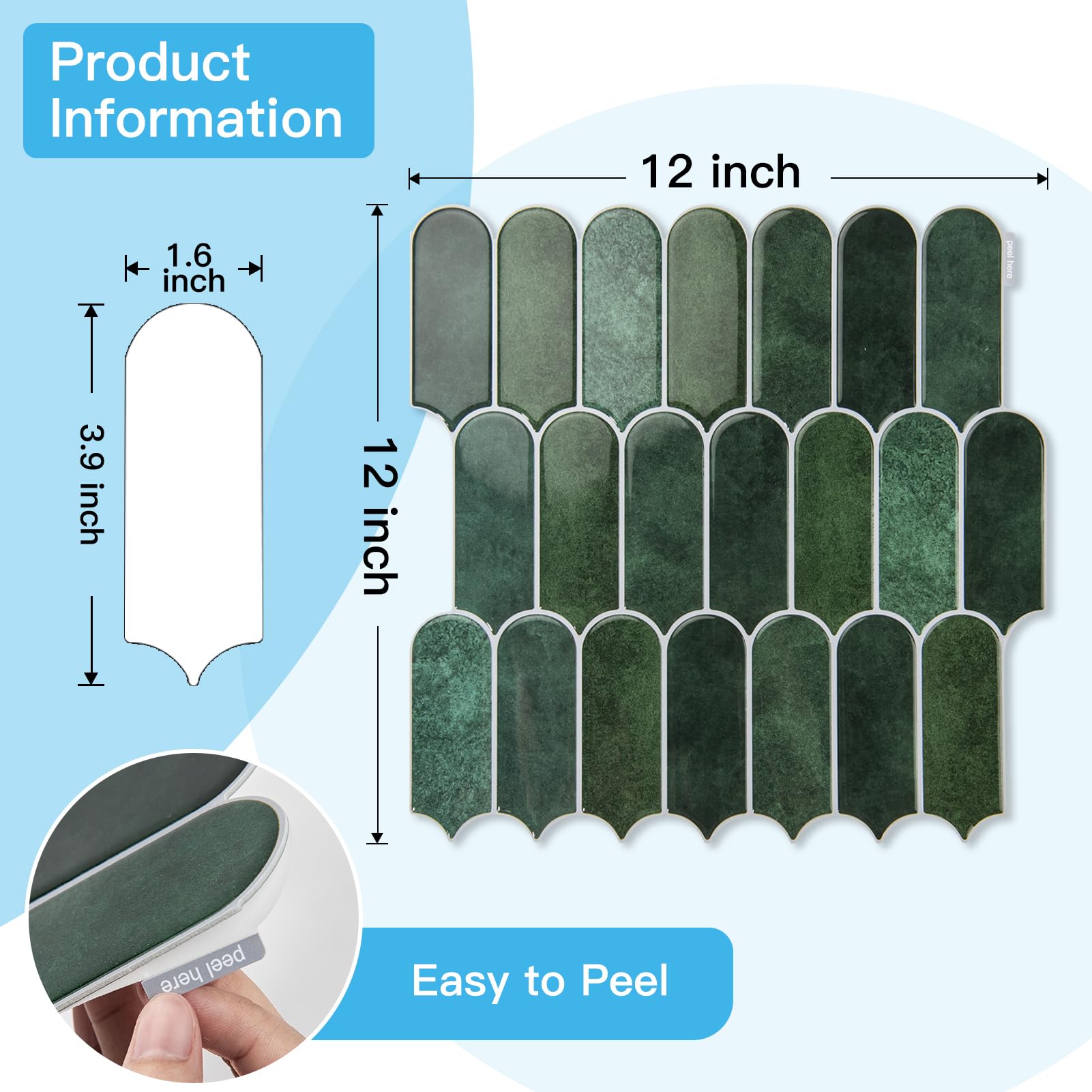 Moisture-resistant surface suitable for kitchen backsplashes and bathrooms.