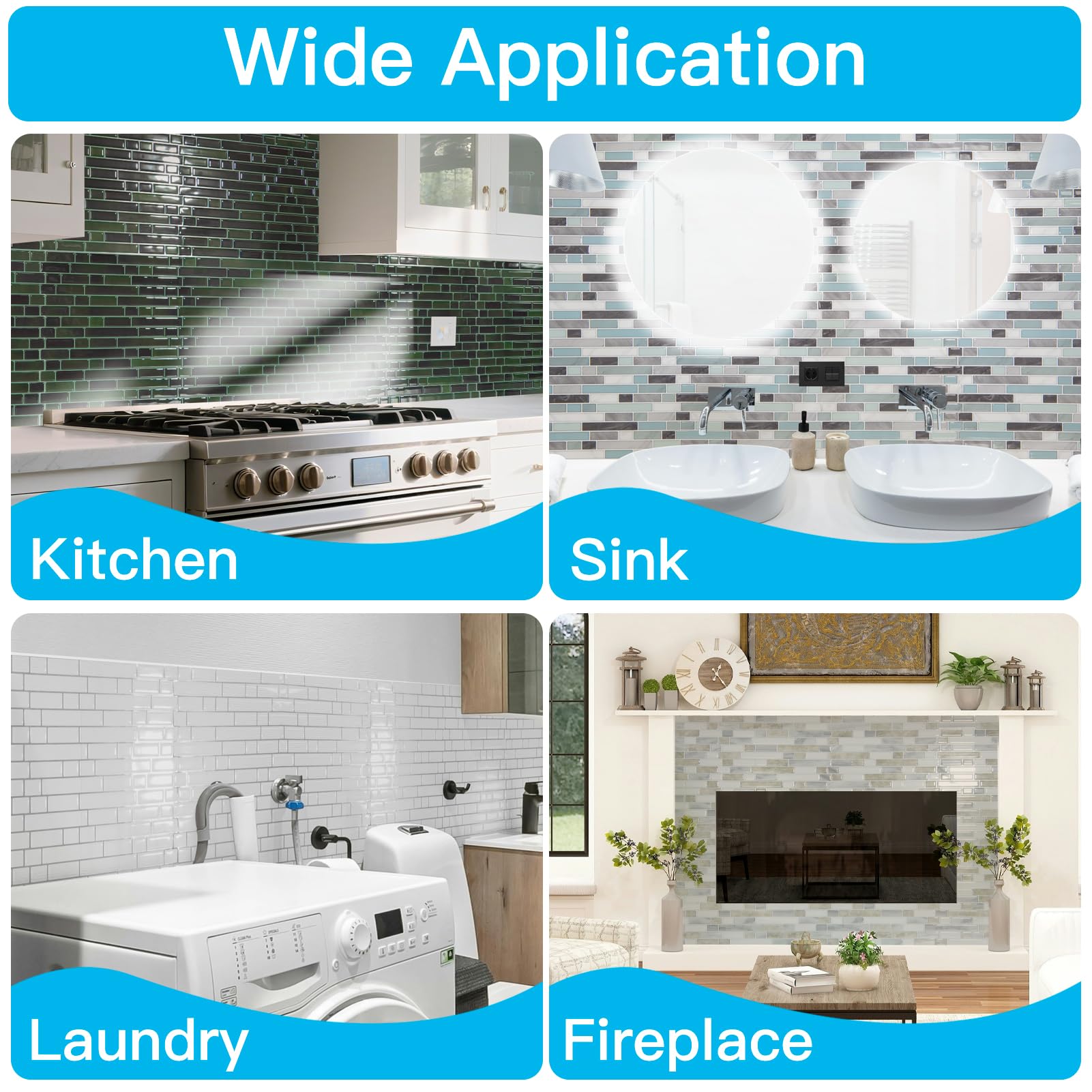 Art3d ideal for damp areas like kitchens and bathrooms.