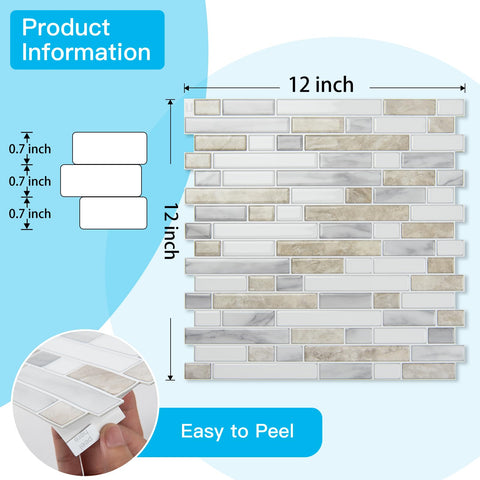 Art3d moisture-resistant backsplash ideal for kitchens and bathrooms.
