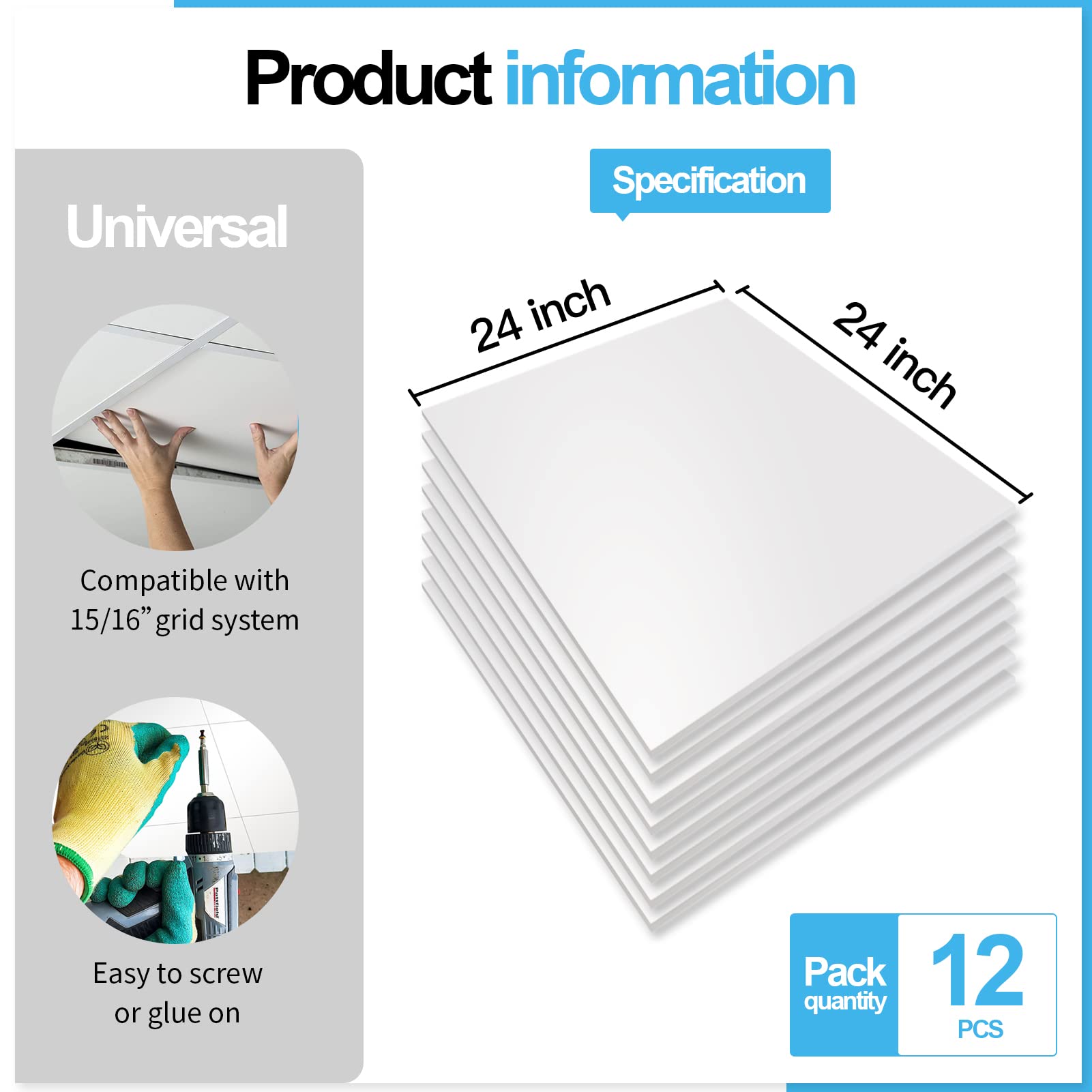 Art3d no-sag durable ceiling tile resists rot and breakage for long-lasting ceilings.