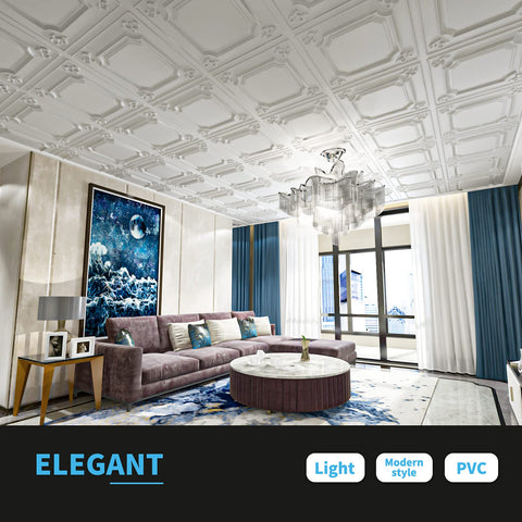 Art3d paintable ceiling tiles allow color customization and easy updates