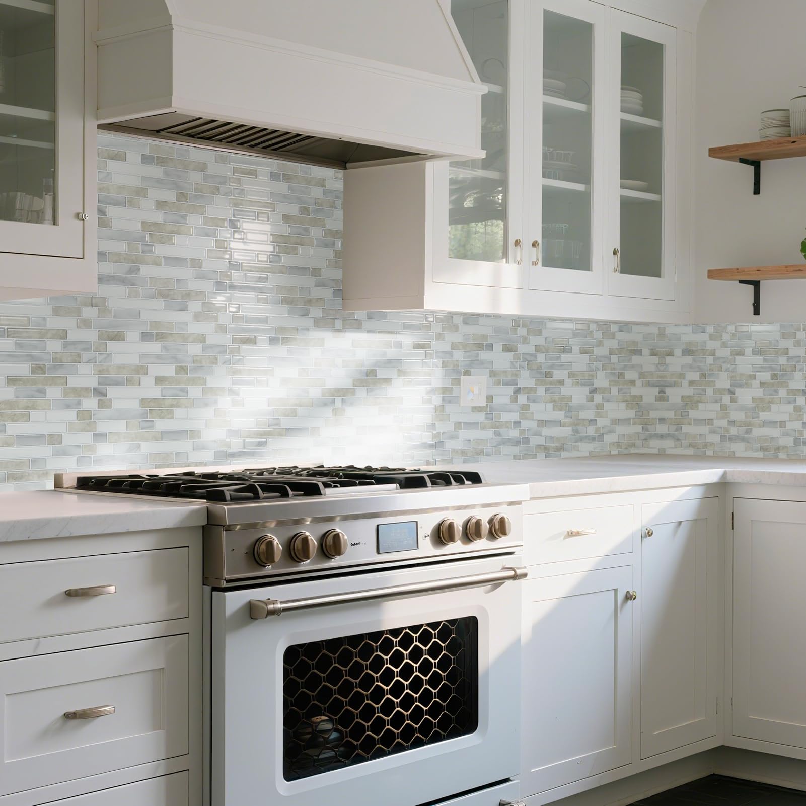 Art3d peel-and-stick backsplash installation for quick, mess-free remodeling.
