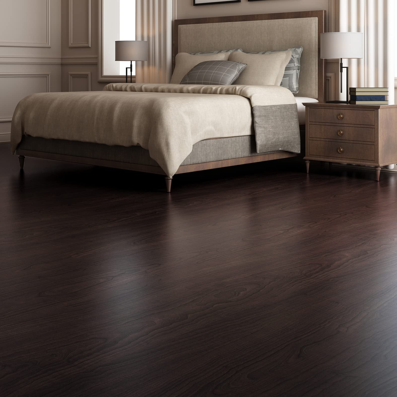 Art3d wood-grain vinyl plank close-up showing realistic texture.