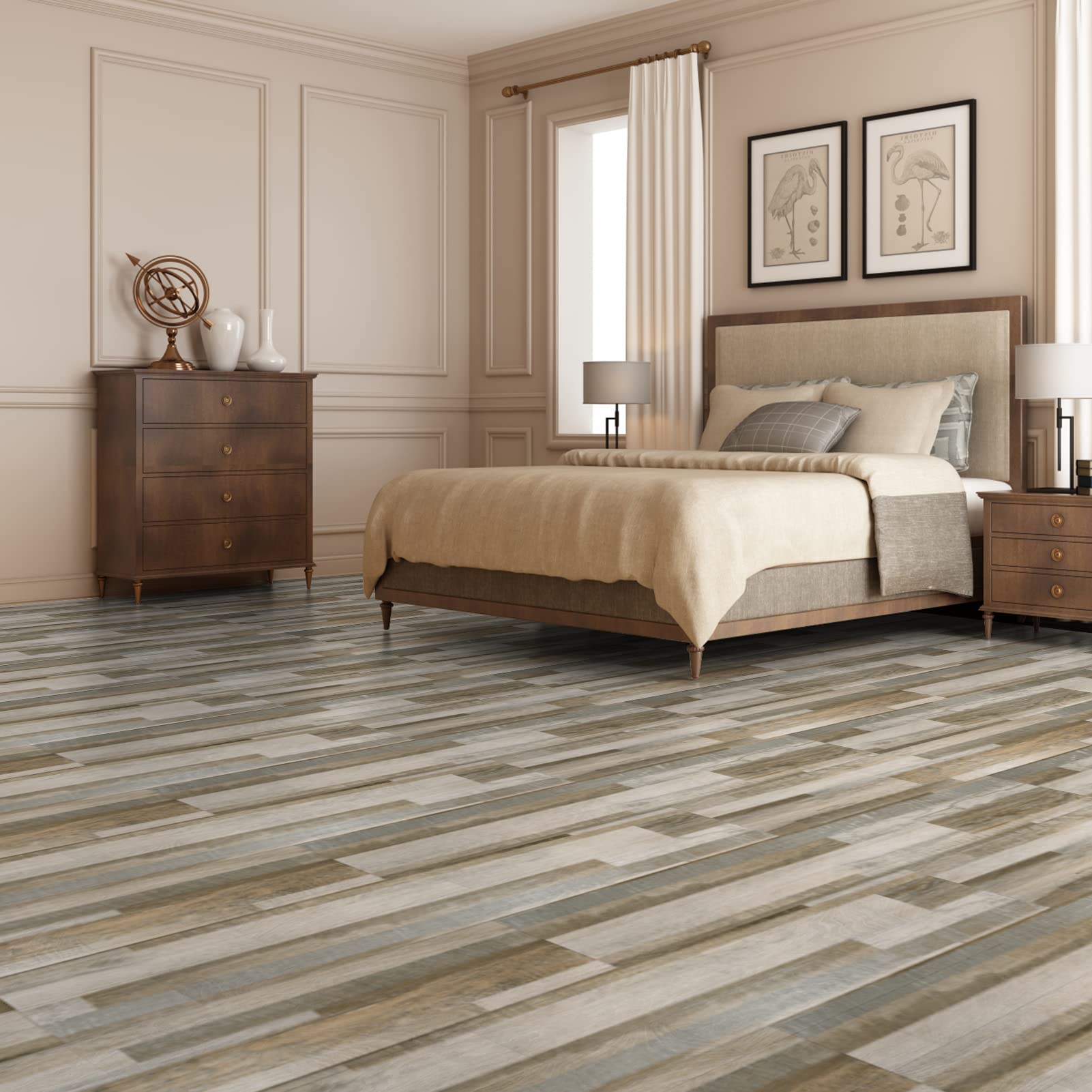 Art3d peel-and-stick installation demo shows quick, tool-free flooring for any flat surface.