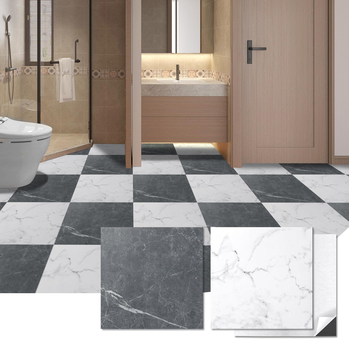 Art3d peel-stick tiles for kitchen floor offer quick, durable updates.