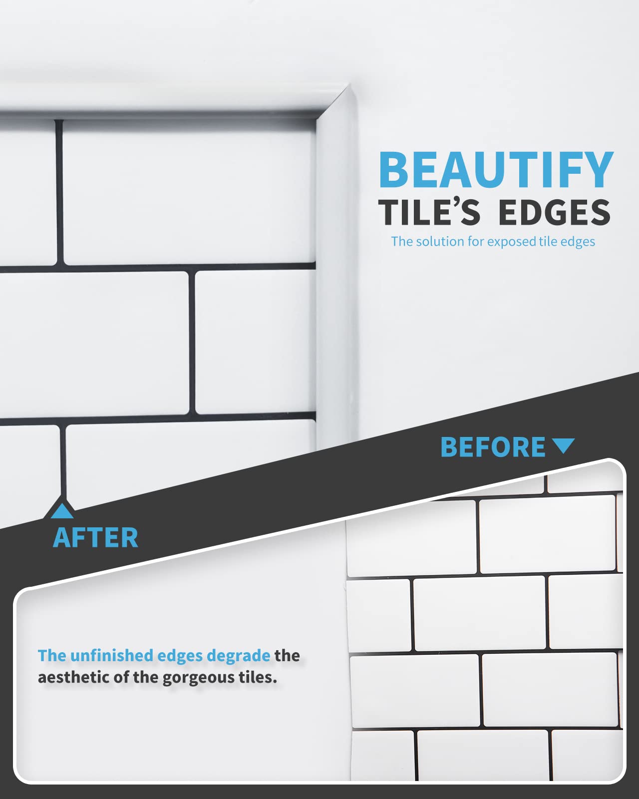 Art3d corner trim applied neatly for a clean kitchen look.
