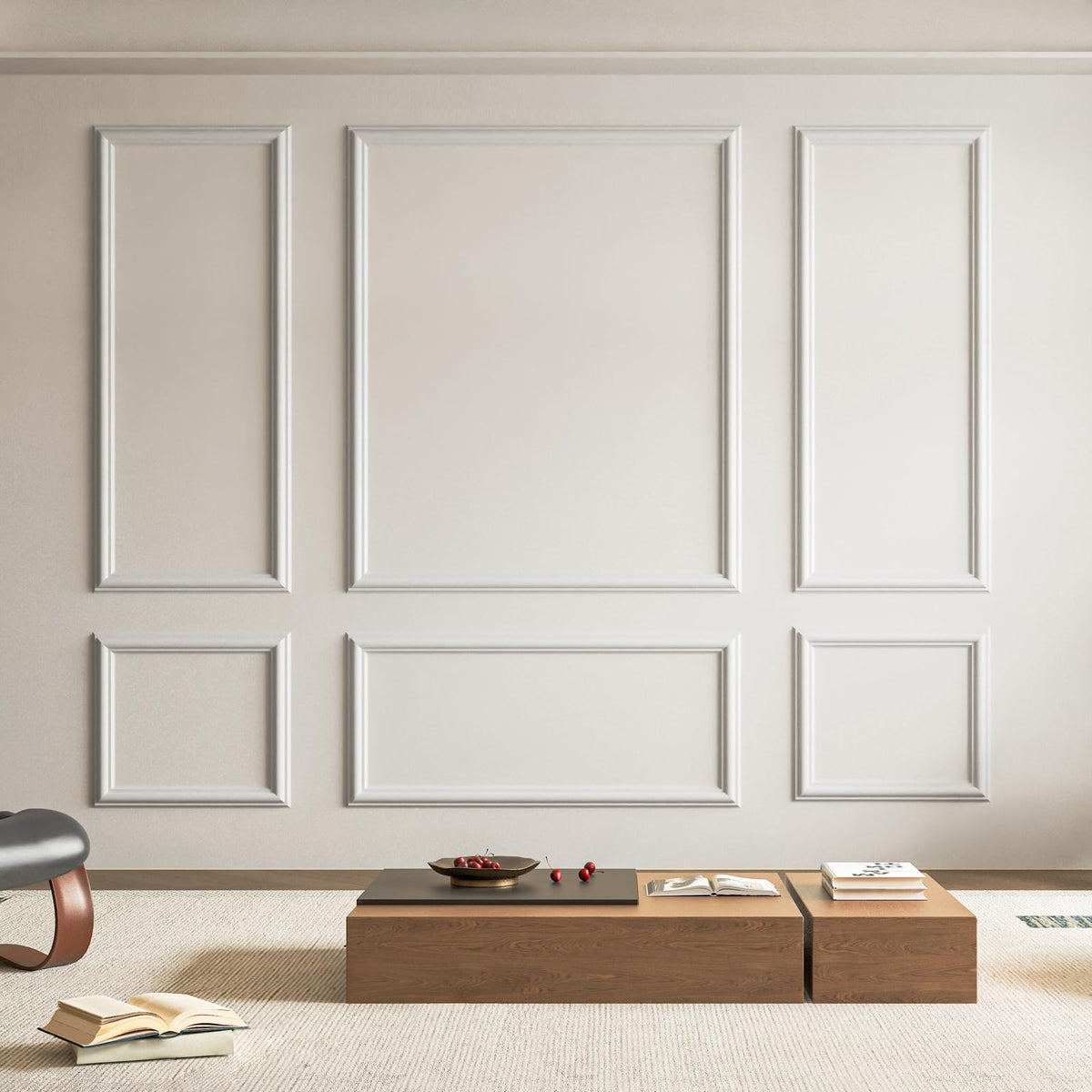 Art3d pre-cut wall molding six-piece set for quick DIY installation.