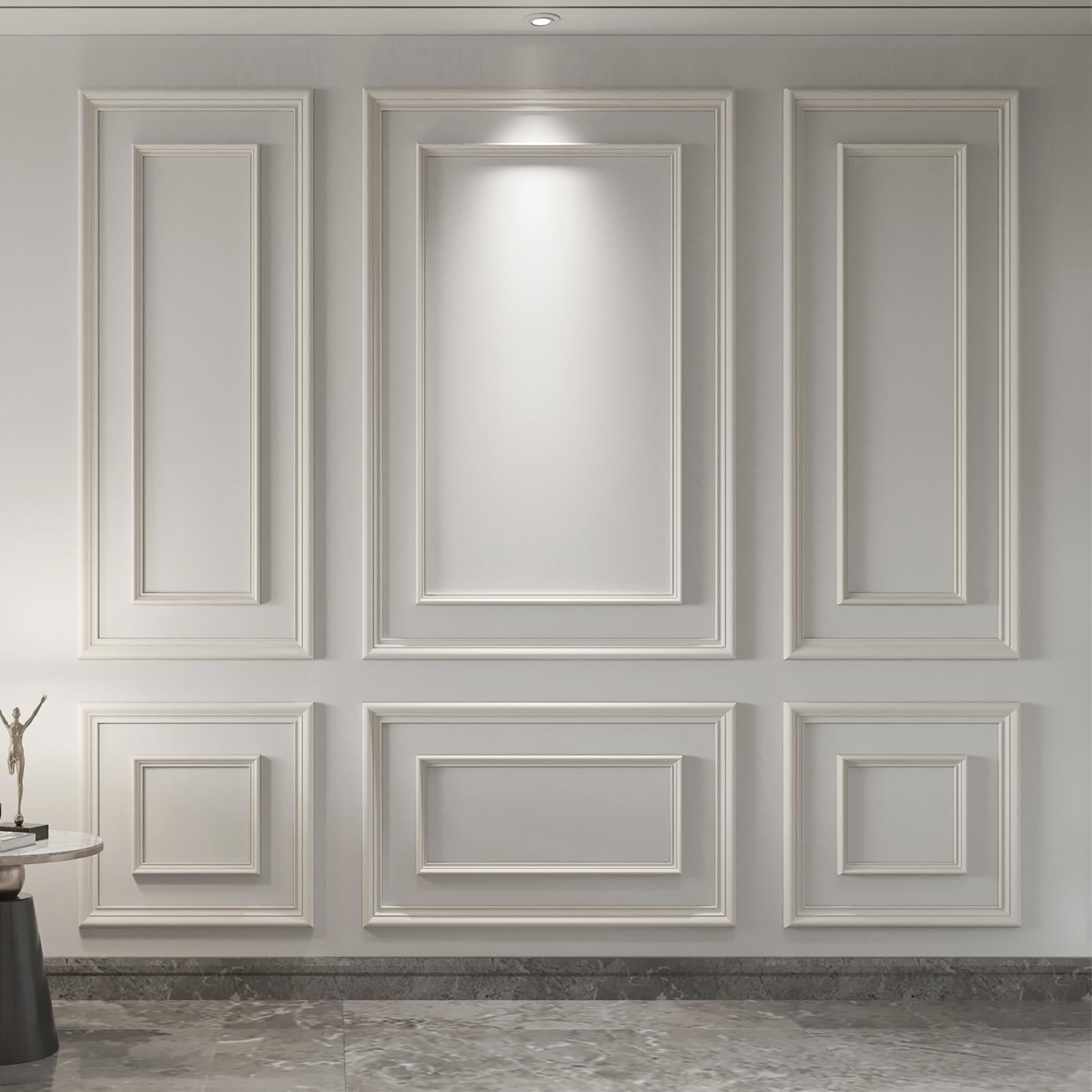 Art3d bilinear frame 1: paintable wall trim for a modern living room