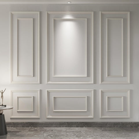 Art3d bilinear frame 1: paintable wall trim for a modern living room