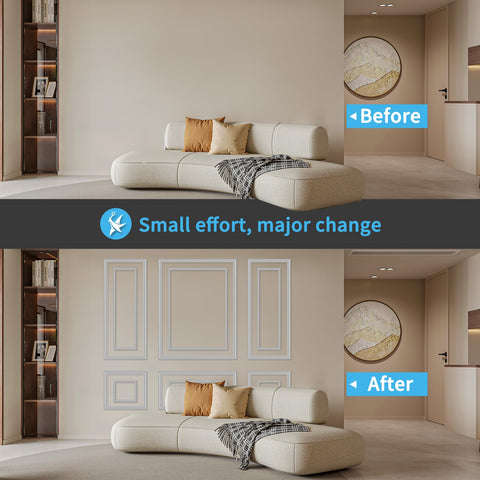 Art3d bilinear frame 2: adds subtle depth to bedrooms with durable, lightweight molding