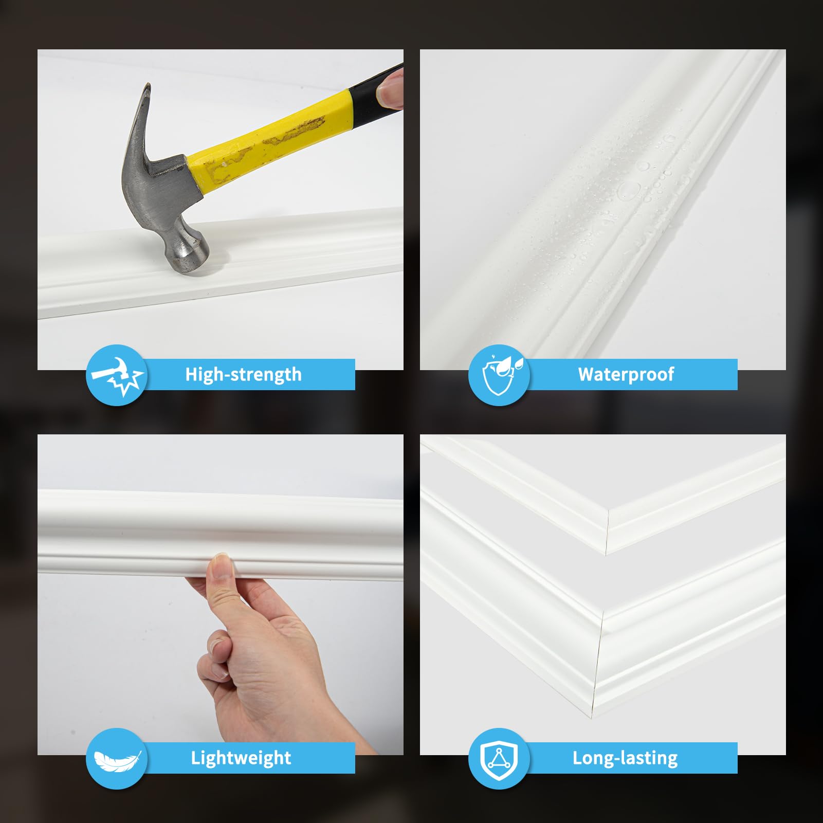 Art3d bilinear frame 4: humidity-resistant molding for low-maintenance interiors