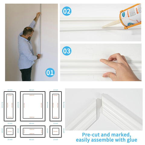 Art3d bilinear frame 6: glue-on installation for quick wall updates