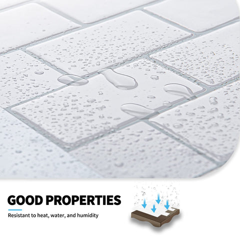 Art3d premium 12x12 tile, bright white finish—adds clean, contemporary look.