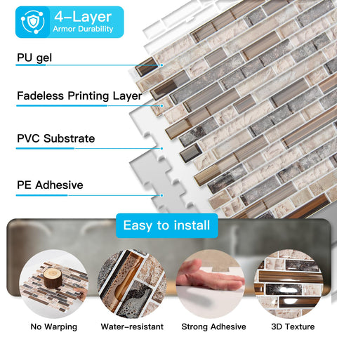 Art3d premium adhesive provides long-lasting bond to walls.