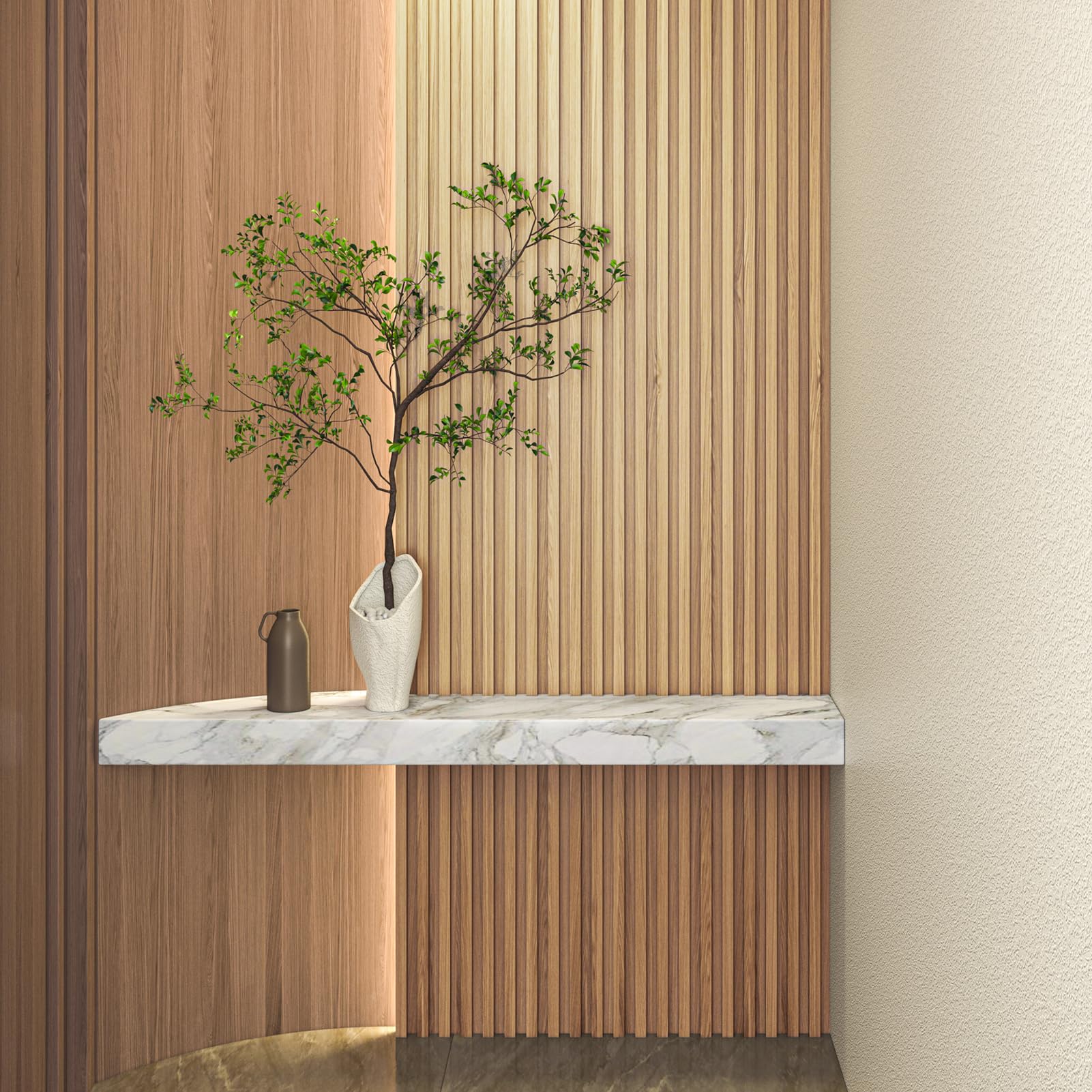 Art3d PVC-wrapped wood panel for durable, easy cleaning surfaces