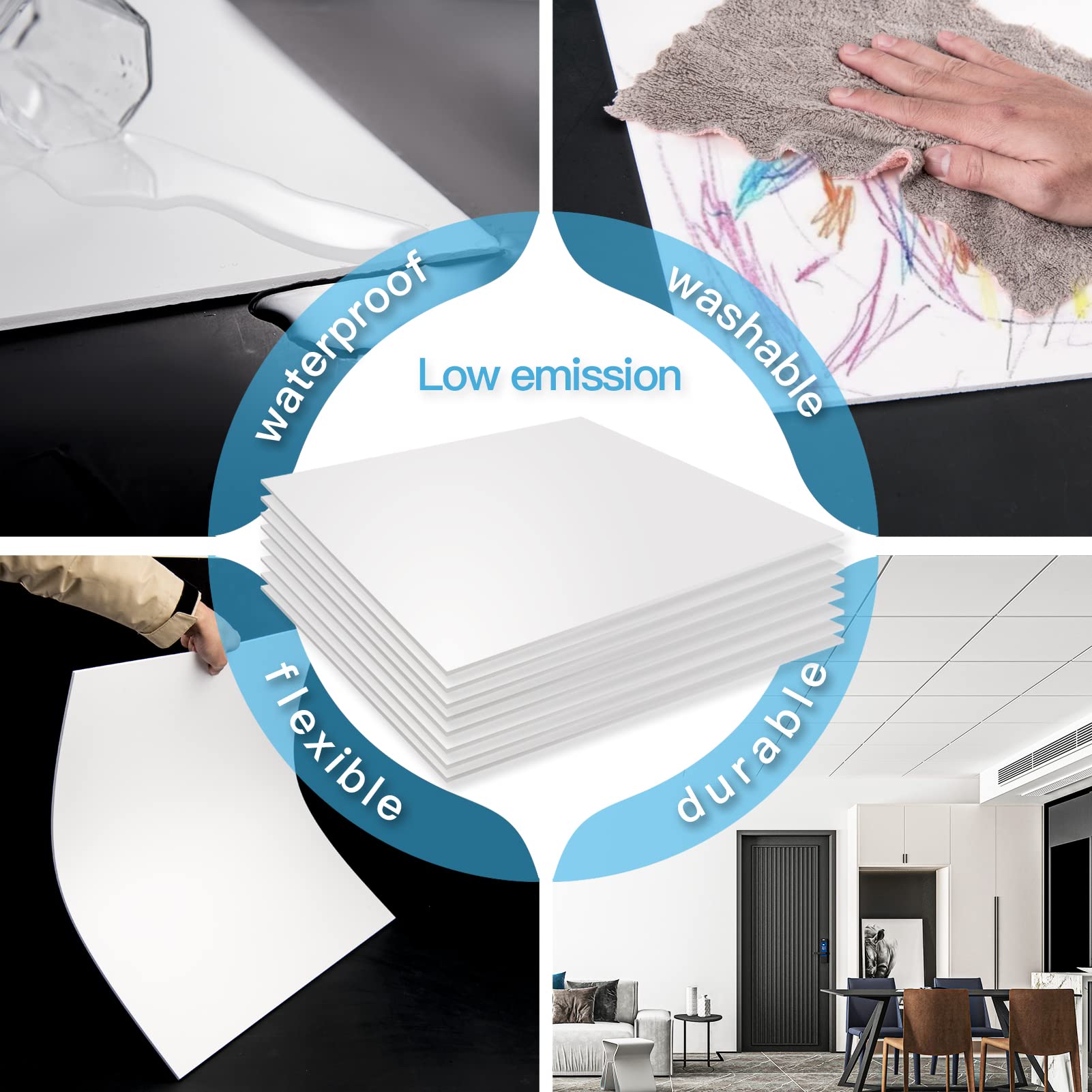 Art3d reusable ceiling tile 12-pack enables flexible layouts and quick replacements.