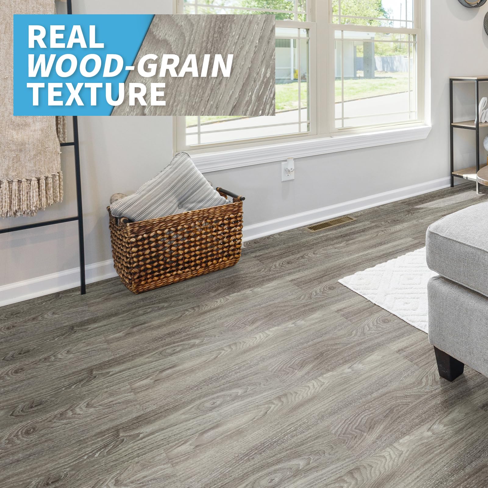 Art3d rigid-core floor tile cross-section showing sturdy construction