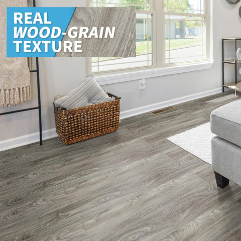 Art3d rigid-core floor tile cross-section showing sturdy construction