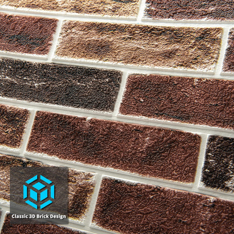Art3d room-application brick panel red brown suited for living room or bedroom.
