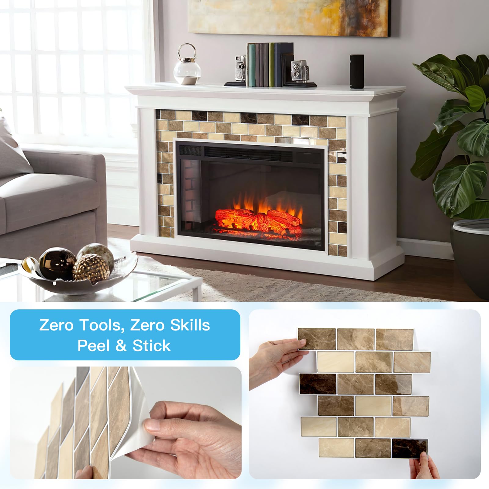 Art3d safe non-dioxin PU top with PET backing.