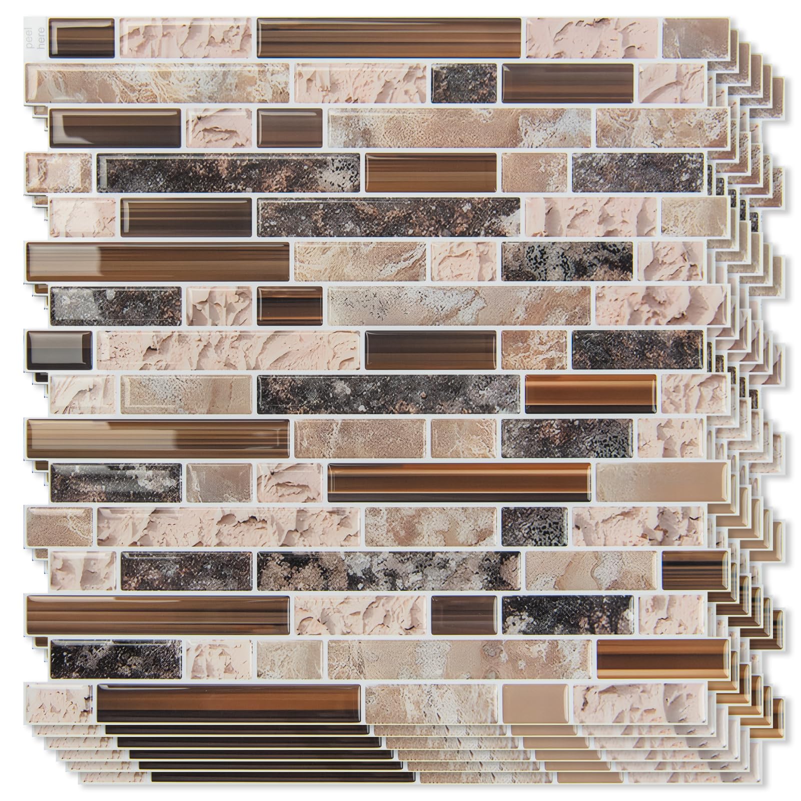 Art3d sandstone peel-and-stick close-up showing textured surface and durability.