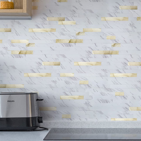 Art3d seamless interlocking backsplash for a continuous, gap-free kitchen finish