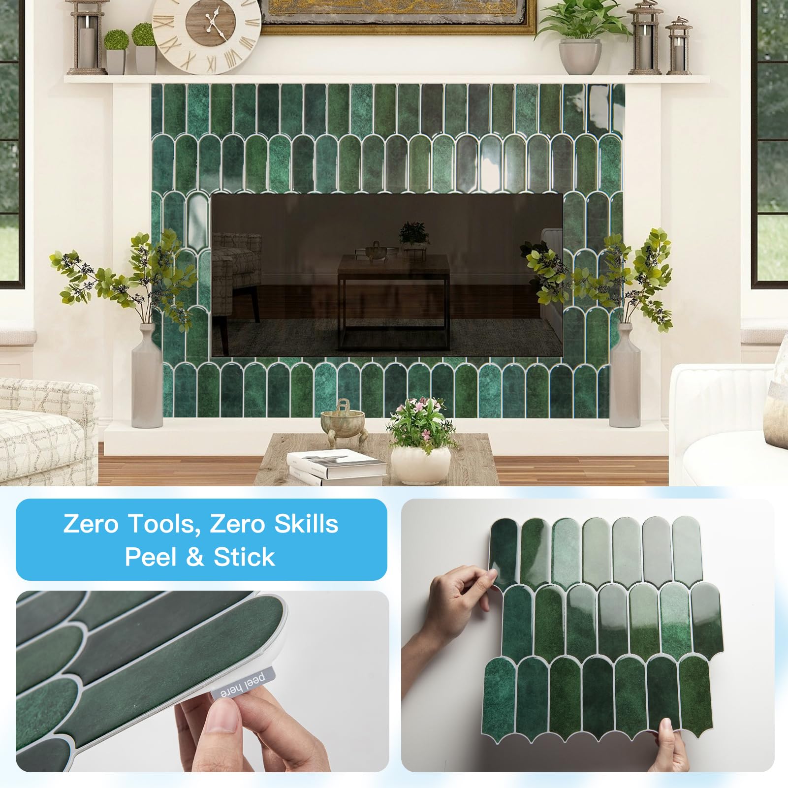 Premium adhesive ensures long-lasting stick on walls.