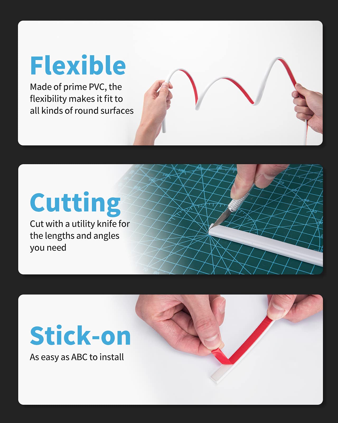 Art3d self-adhesive liner sticks without mess.