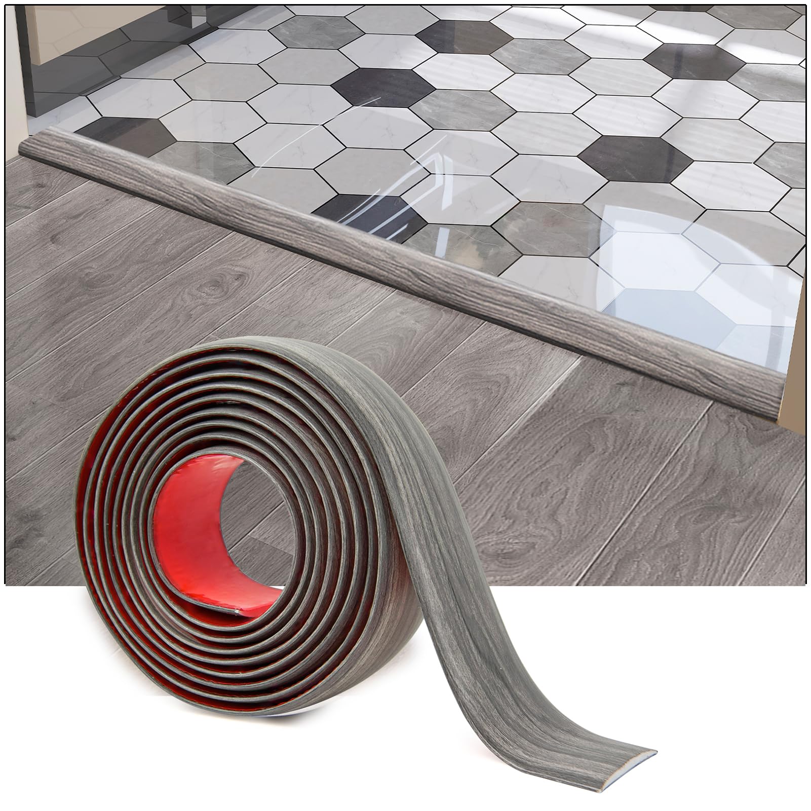 Art3d self-adhesive vinyl strip joining floor gaps for a seamless transition