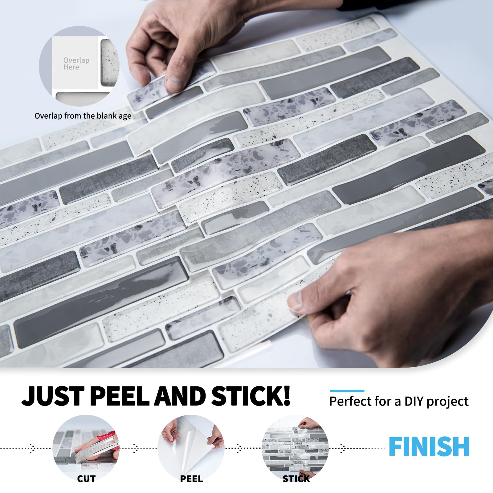 Art3d self-adhesive wall tiles for easy installation on smooth surfaces