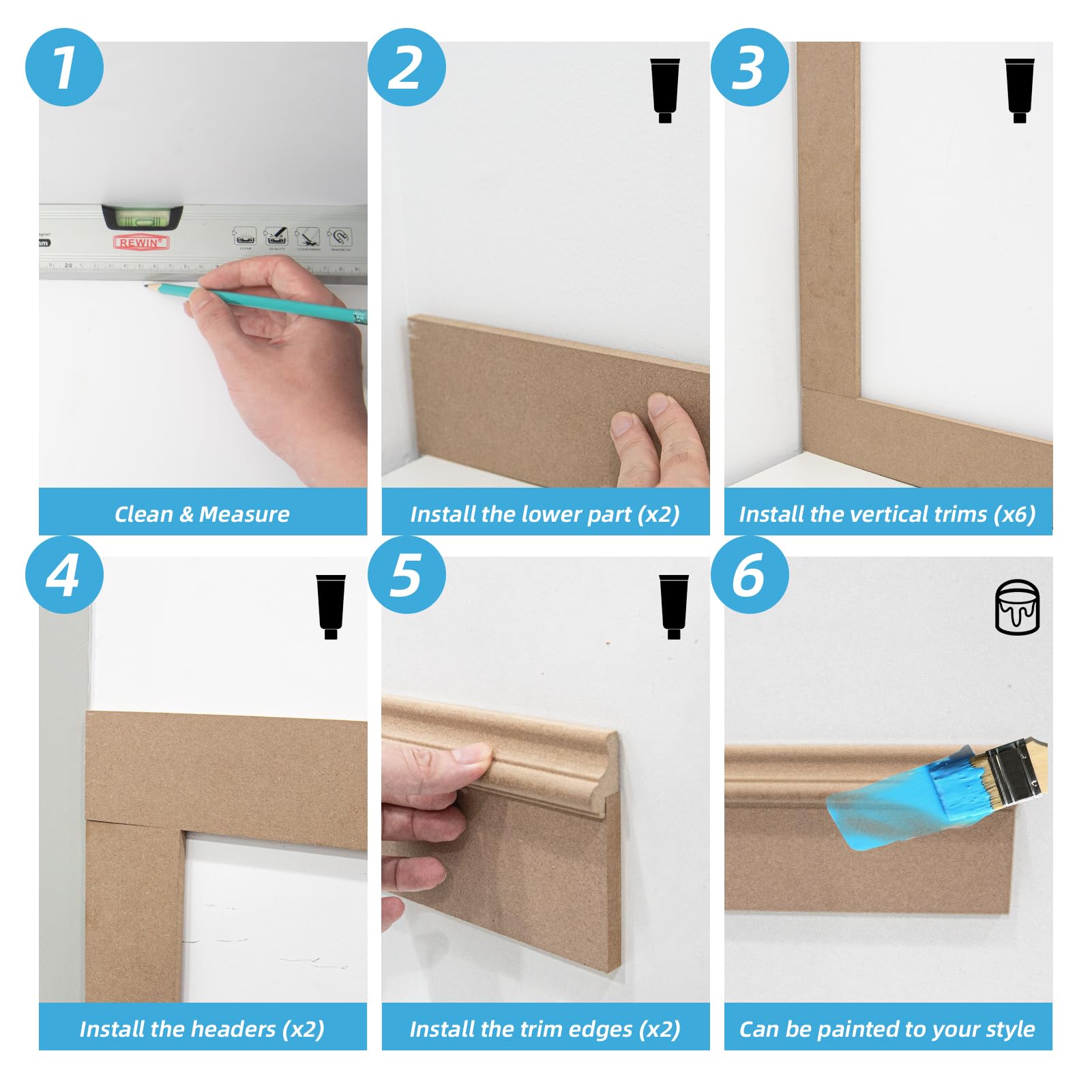 Art3d shelf edge trim provides polished final touch.