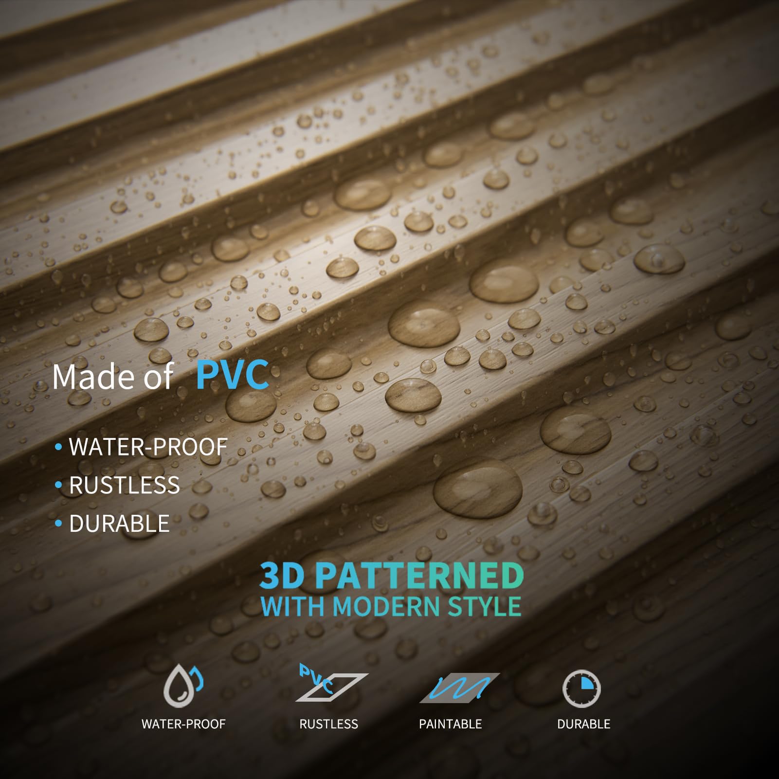 Art3d slat ceiling panel walnut finish—easy install in living spaces.