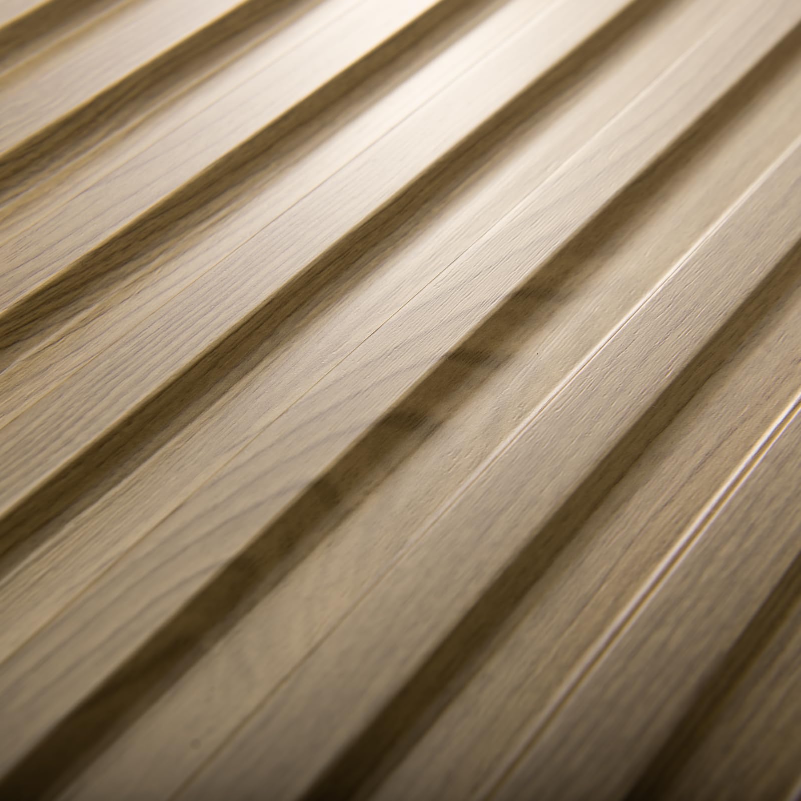Art3d 3D slat panels—Walnut finish adds depth to commercial spaces.