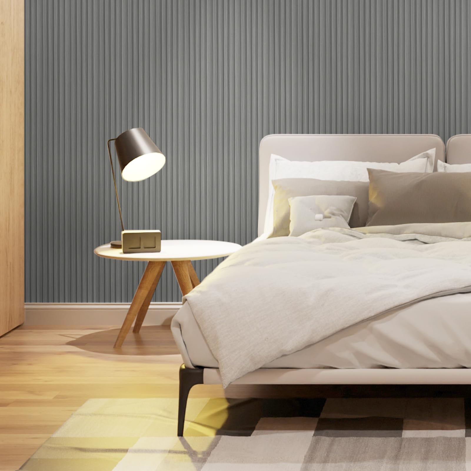 Art3d slat wall panel gray oak cuttable with power saw for custom fit