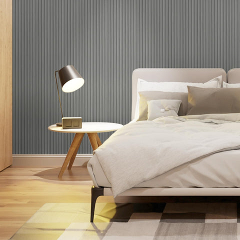 Art3d slat wall panel gray oak cuttable with power saw for custom fit
