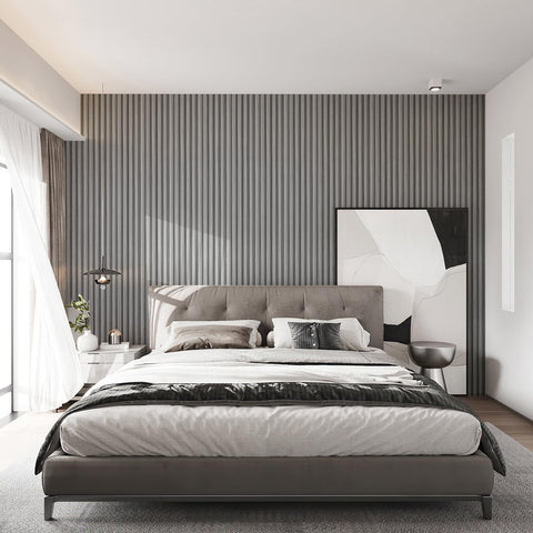 Art3d slat wall panel gray oak edge detail showcases craftsmanship