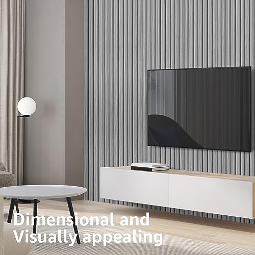 Art3d slat wall panel gray oak on room wall adds contemporary warmth