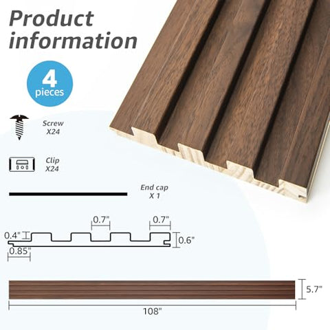 Art3d slat wood paneling provides warm, inviting living room ambiance.