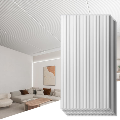 Art3d 3D slat wall panel 24x48 white adds depth to walls