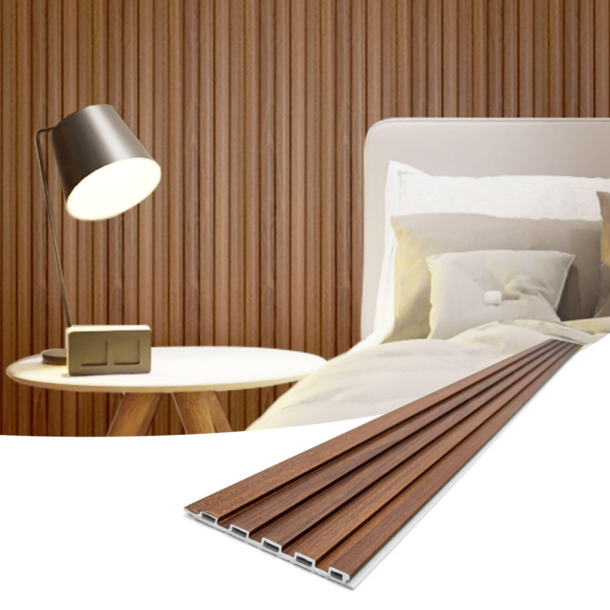 Art3d teak slat wall panel for TV backdrop and warm interior decor